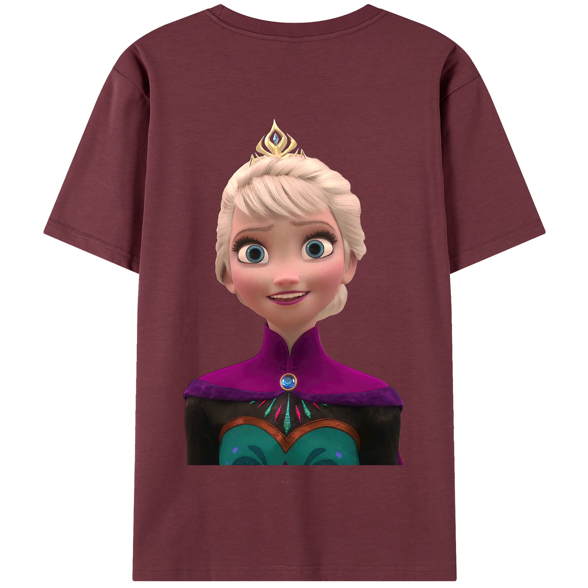 （画像用） アナと雪の女王 アンナ エルサ Frozen Anna Elsa 綿100％半袖Tシャツ（背面プリント）